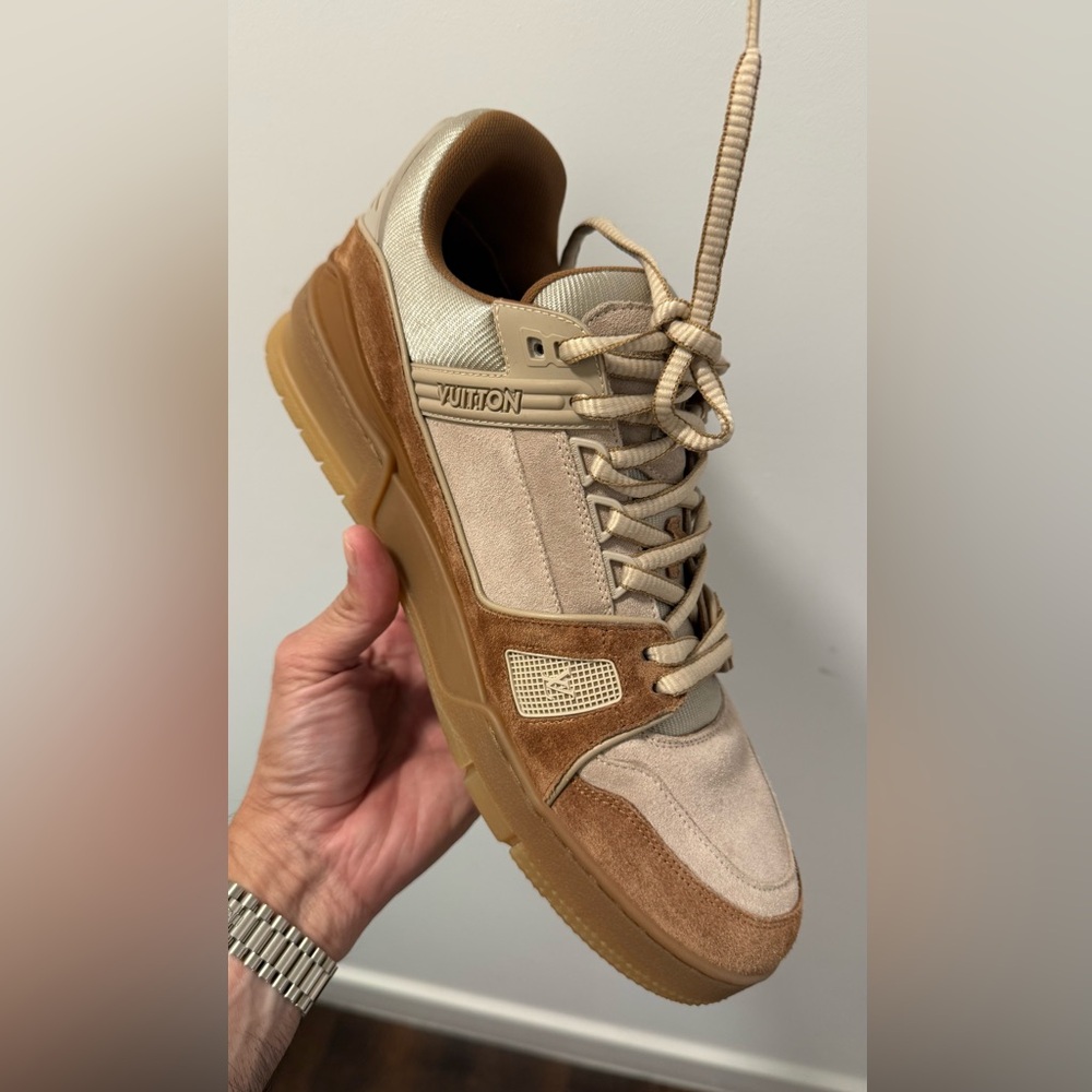 Louis Vuitton Tan Sneakers with Suede Finish